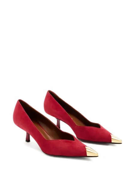 Pantofi cu toc Giuseppe Zanotti din piele de căprioară roșu