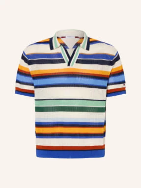 Tommy Hilfiger Pletené Polo Tričko / oranžová / zelená modrá