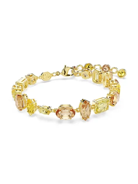 Swarovski zapestnica pozlačena s Swarovski kristalom GEMA rumena