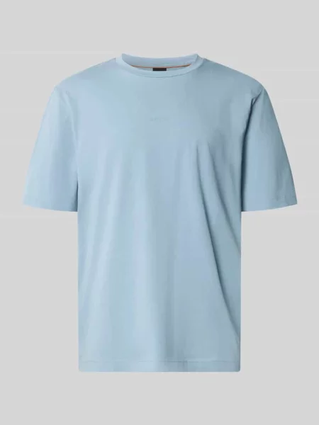T-shirt o kroju regular fit z mieszanki bawełny model TCHUP' Boss Orange niebieska
