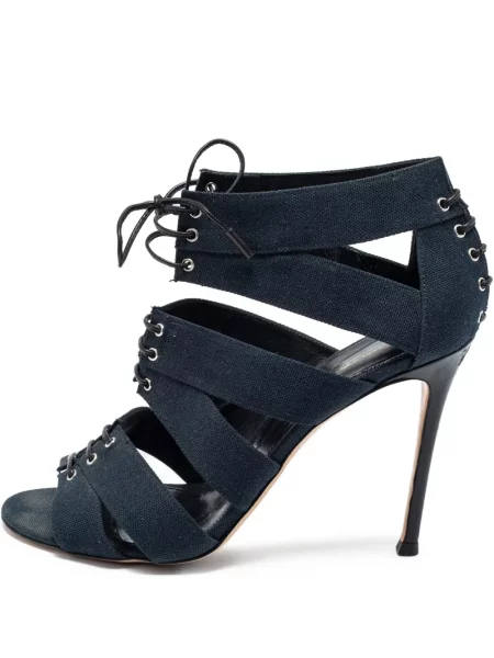 Сандали Gianvito Rossi с връзки с дантела синьо