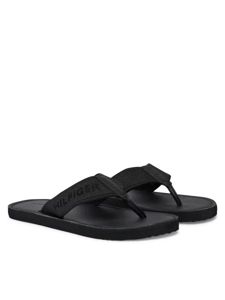 Pánske žabky Tommy Hilfiger Lbeach Sandal Leather black čierna
