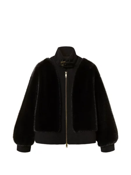 Geacă bomber Twinset de lână negru