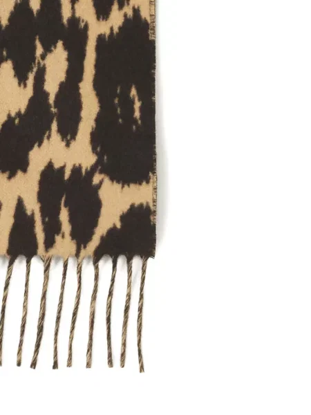 Fular Lanvin cu franjuri cu model leopard