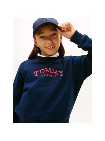 Mikina bez kapucne Tommy Hilfiger modrá