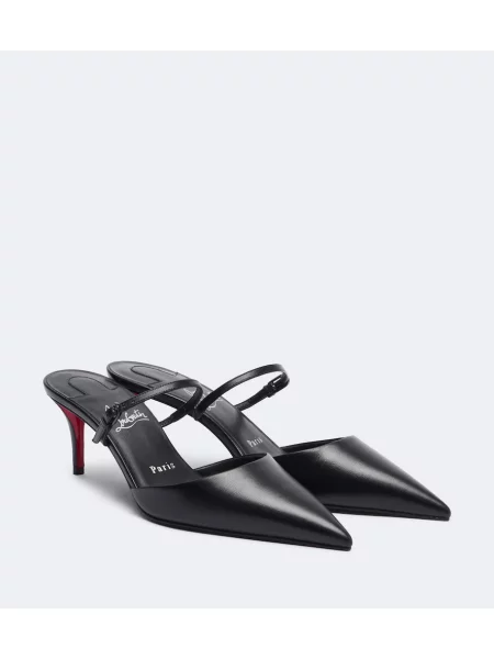 Papuci tip mules Christian Louboutin din piele negru