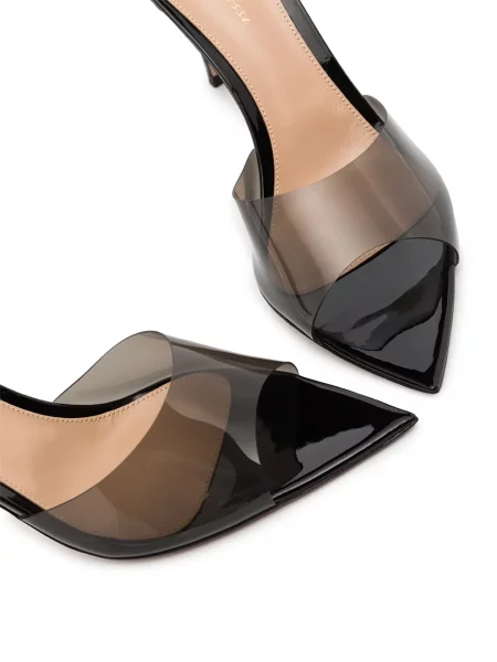 Papuci tip mules Gianvito Rossi transparente negru
