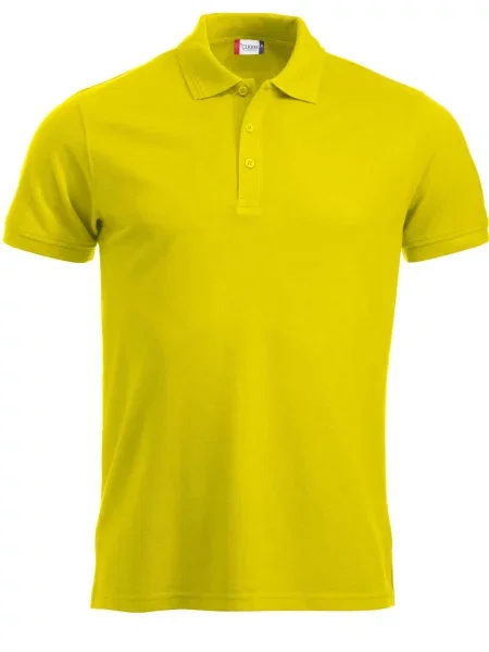 Clique Polo Manhattan visibility yellow – krótki rękaw prążkowany ściągacz żółta