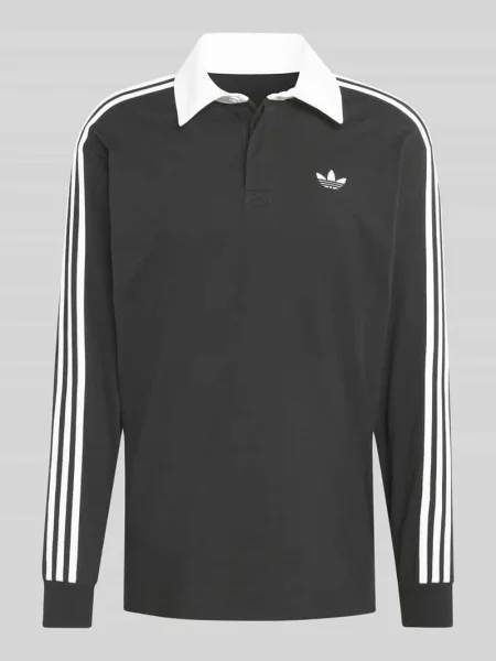 Koszulka rugby o kroju regular fit z czystej bawełny Adidas Originals czarna