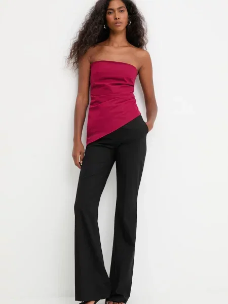 Однотонная блузка Answear.lab розовая