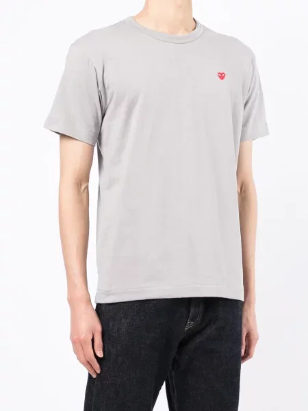 Krótka koszulka Comme Des Garcons Play w serca szara