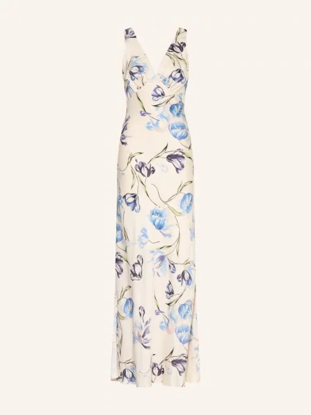 Malina Saténové Šaty Thelma režná / zelená modrá