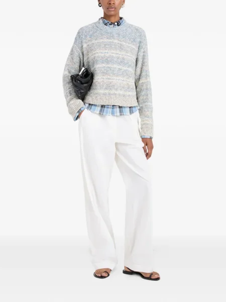 Ριγέ πουλόβερ Proenza Schouler White Label με στρογγυλή λαιμόκοψη λευκό