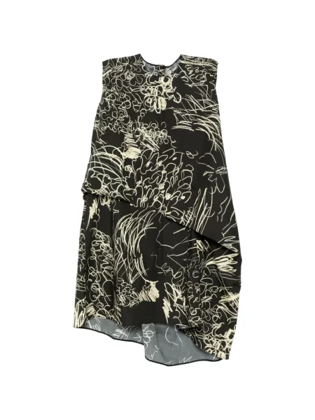 Rochie Jnby cu model floral cu imagine asimetrică negru