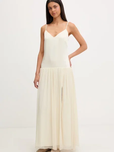 Bardot rochie evazată bej