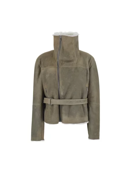 Kurtka Rick Owens z owczej skóry szara