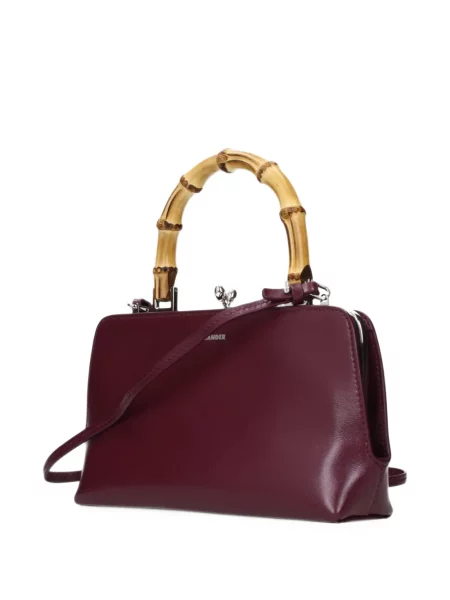 Geantă shopper Jil Sander din piele roșu