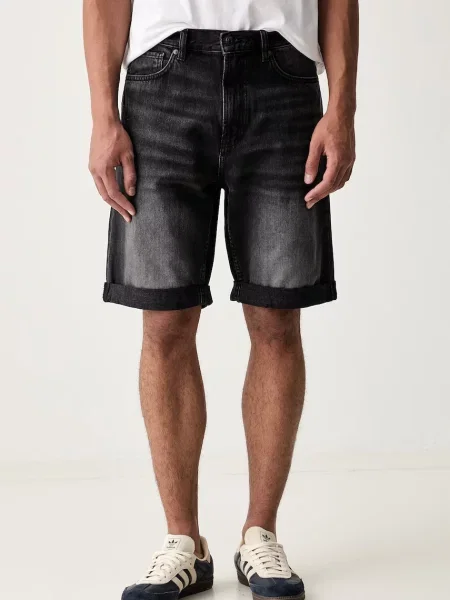 HUGO pantaloni scurți pentru bărbați din denim HUGO negru