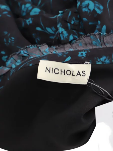 Rochie Nicholas cu model floral cu imagine de costum negru