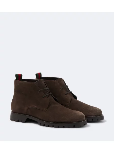 Ghete desert Gucci din piele de căprioară maro