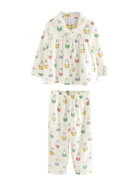 Next Pijamale Miffy ecru / galben / verde negru