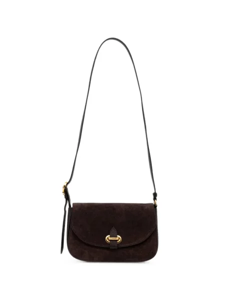 Geanta crossbody Pollini din piele de căprioară maro