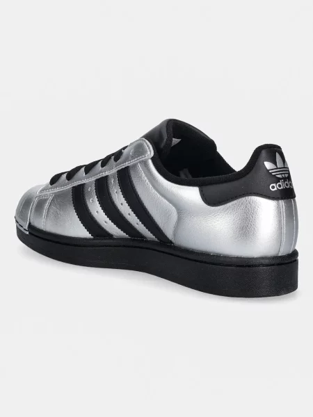 Кожаные кроссовки Adidas Originals серебряные