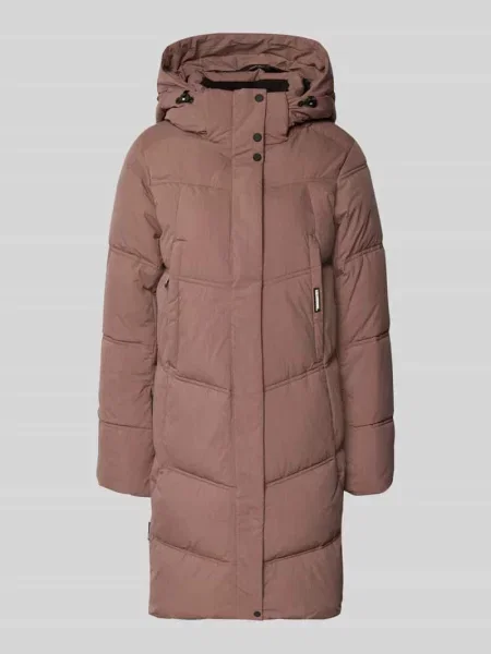 Kurtka puchowa z kapturem model Graya' Khujo beżowa