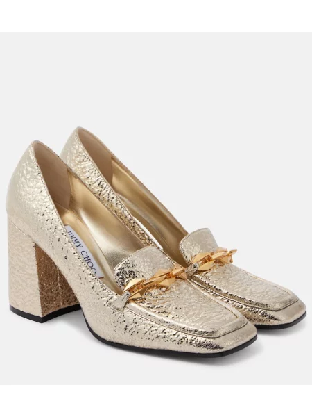 Pantofi cu toc Jimmy Choo auriu