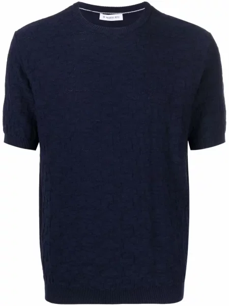 Tricou Manuel Ritz cu model floral cu imagine albastru