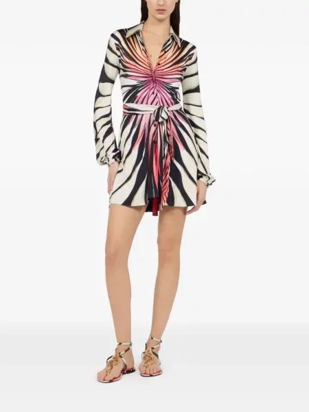 Rochie tip cămașă Roberto Cavalli cu imagine