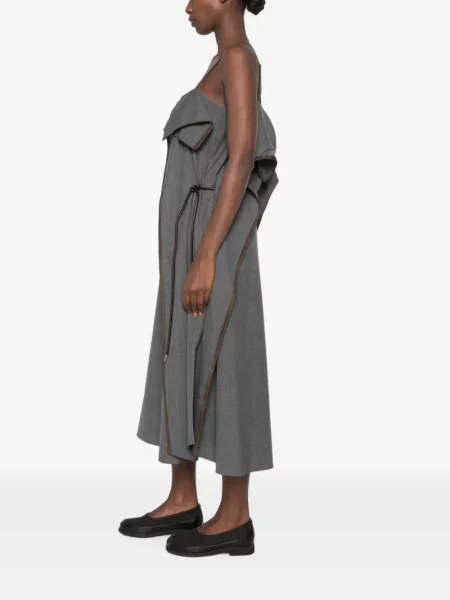 Rochie midi Sacai fără mâneci gri