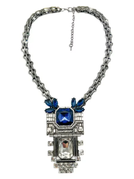 Colier Jennifer Gibson Jewellery de cristal argintiu