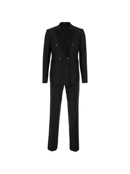 Costum Emporio Armani cu două rânduri de nasturi negru