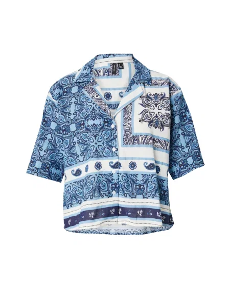 VERO MODA Bluza VMMILAN OMIA mornarska / svetlo modra bela