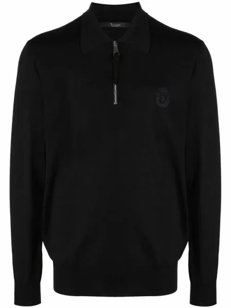 Tricou polo Billionaire cu autograf negru
