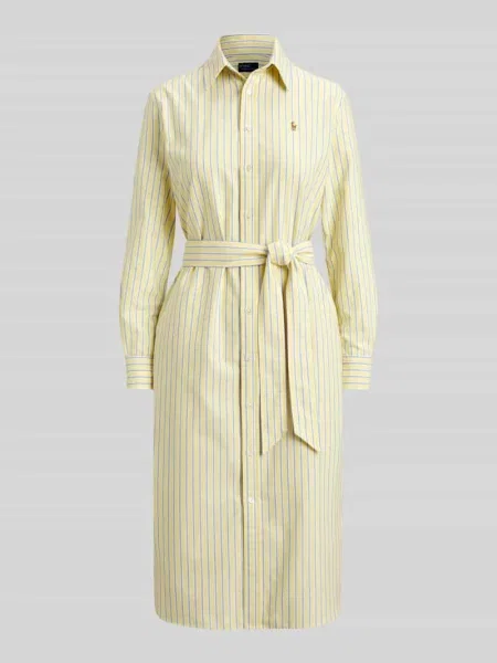 Sukienka koszulowa z oxfordu o kroju regular fit z Polo Ralph Lauren żółta