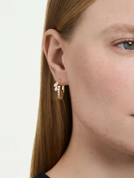 Swarovski náušnice dámske pozlátené zirkónové MESMERA žltá