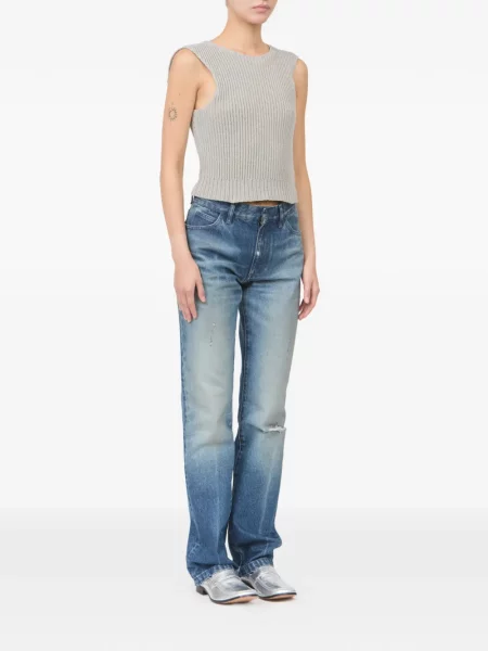 Оребрен елек Mm6 Maison Margiela сиво