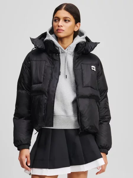 Karl Lagerfeld kurtka puchowa zimowa czarny