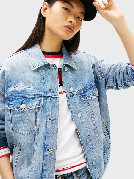 Джинсова куртка Tommy Jeans блакитна