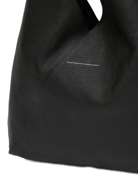 Кожена кожена чанта Mm6 Maison Margiela черно