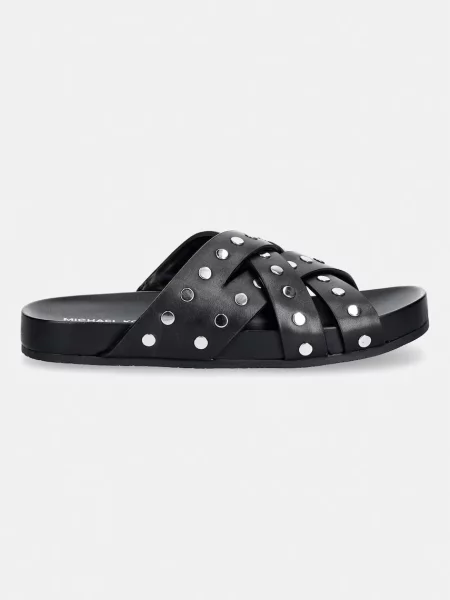Papuci Michael Michael Kors din piele fără toc negru