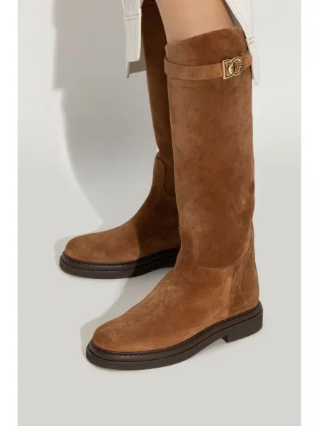 Botine Dolce & Gabbana din piele de căprioară maro