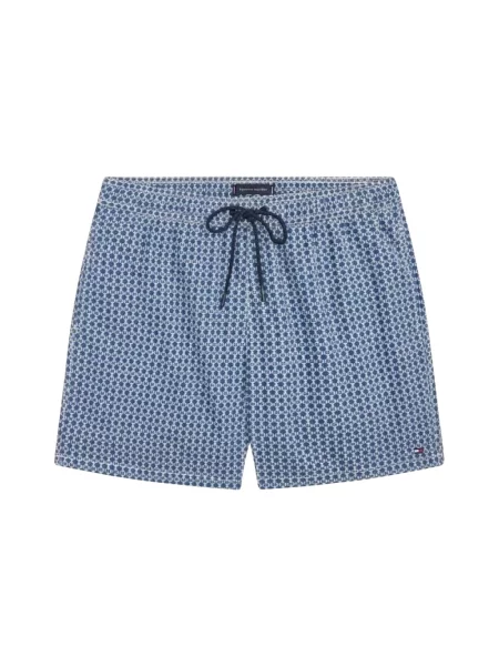 Kąpielówki Tommy Hilfiger z nadrukiem ze sznurkiem niebieskie