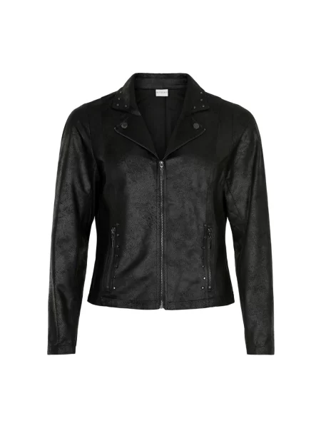 Kurtka skórzana In Front z kieszeniami na zamek czarna