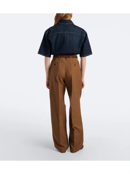 Pantaloni Prada de lână maro