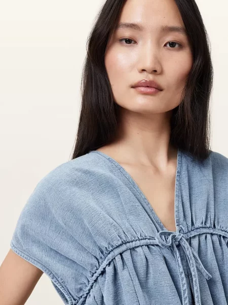 AllSaints bluzka REMY niebieski