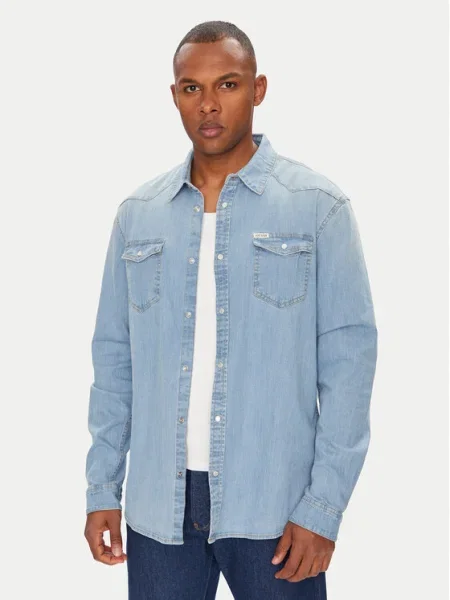 Guess cămașă de blugi albastru