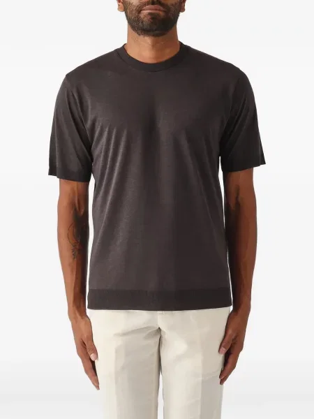 Tricou Altea tricotate cu decolteu rotund maro